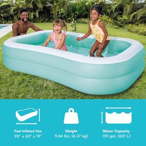 Piscine gonflable pliable hors sol avec sièges intégrés, idéale pour les fêtes d'été et les jeux d'enfants - Product Image 3