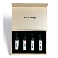Coffret Cadeau Découverte de Parfums Personnalisés Portables avec Échantillons, Boîte Rigide avec Bouteille, Logo Doré Estampé à Chaud UV