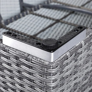 Waterproof Modern Design Rattan L-<strong>Shape</strong> <strong>All</strong>-Weather Garden <strong>Sofa</strong> <strong>Set</strong> for Courtyard Hotel &amp; Park Use Powder Coated Metal Frame - Product Image 4