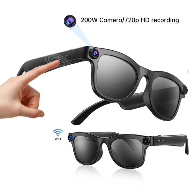 AI Smart Glasses with Real-time Translation Assistant Dual Camera1080P Video Stabilization IPX5 Waterproof Type-C Charging Gafas