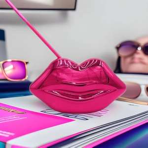 20オンス 光沢カラー プラスチック製唇型ドリンクカップ 在庫あり プラスチックパーティカップ ドリンク用 プラスチックリップタンブラー - Product Image 1