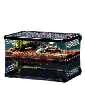 뿔이있는 개구리 거북이 햄스터 플라스틱 트레이로 만든 옥수수 뱀 용 고급 파충류 사육 상자 탈출 방지 크롤링 탱크 - Product Image 1