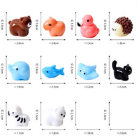 22 styles de figurines d'animaux miniatures en résine pour la décoration de jardins féériques, d'aquariums et de paysages