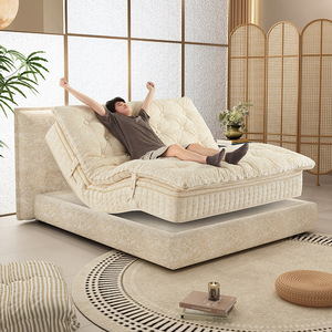 Smart <b>Mattress</b> Cotton <b>Topper</b> Medium Firmness Heating Function Modern Design Summer Use Natural Linen Color <b>Single</b> <b>Bed</b> - Product Image 2