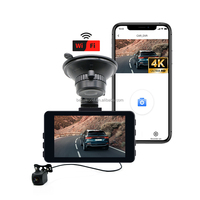 Caméra embarquée double enregistrement DVR pour voiture, écran LCD IPS 3 pouces, 4K+1080P, double caméra, boîte noire, garantie 1 an, H.265/H.264, carte TF