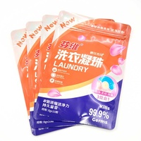Sachet d'emballage plastique laminé de haute qualité pour capsules de lessive, thermoscellable, pochette verticale refermable avec fermeture éclair