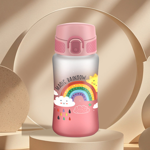 <span class=keywords><strong>Precio</strong></span> de fábrica 350ml Botella para niños Material sin BPA con varias tapas Botella de agua de plástico para niños - Product Image 5