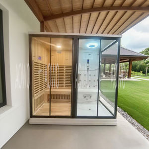 Bain de vapeur <span class=keywords><strong>Sauna</strong></span> infrarouge Extérieur Salle de <span class=keywords><strong>sauna</strong></span> humide Spa Salles sèches <span class=keywords><strong>Douche</strong></span> de <span class=keywords><strong>hammam</strong></span> <span class=keywords><strong>Douche</strong></span> à vapeur et combinaison d'armoire de <span class=keywords><strong>sauna</strong></span> 2.2m - Product Image 1