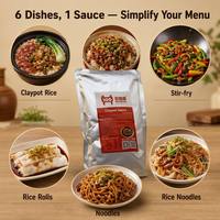 Sauce au riz pour nouilles de riz |   Base de Sauce Cantonaise pour Mijoteuse 1:1 à Mélanger avec de l'Eau Sachet/Drum - Durée de Conservation 12 Mois - Vente en Gros
