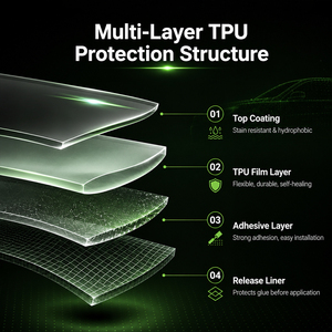HIGHCOOL 7.5/8.5/9.5/11.5mil Transparent PPF TPU <b>Paint</b> Protection Film Hydrophobic Self Healing Clear Car Protective Film Roll - Product Image 5