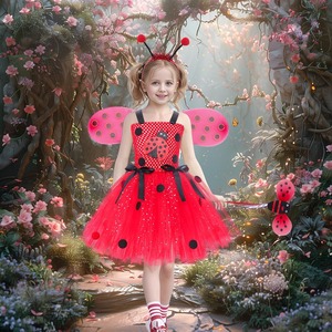 Costume d'insecte pour enfants HP, robe de coccinelle à sept étoiles de dessin animé, ensemble de performance de scarabée pour fille pour Halloween - Product Image 2
