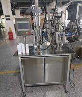 Machine de remplissage semi-automatique pneumatique 3-en-1 pour aérosols BOV (Bag-on-Valve) pour cosmétiques, sprays corporels et canettes de crème solaire