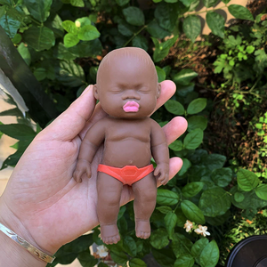 ตุ๊กตาสีดำเป่าฟองสบู่ ของเล่นบีบคลายเครียด ตุ๊กตาสีดำตัวเล็ก ของเล่นบีบสนุกๆ - Product Image 4