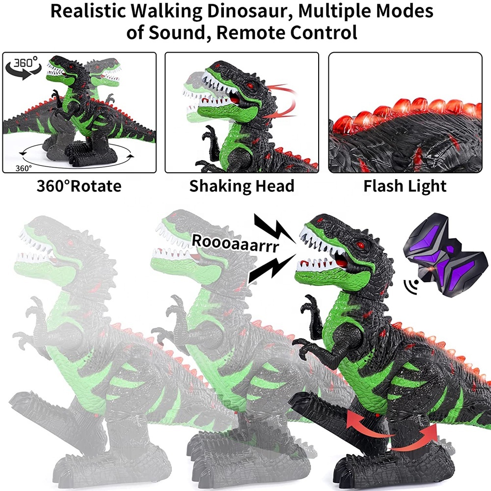 Jouet Dinosaure Tyrannosaure qui marche et crache de la vapeur - Avec Son et Lumière - Tyrannosaurus Rex - Jeux - Jouets