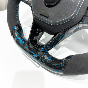 Volante Deportivo de Fibra de Carbono Forjado Azul Claro con Luces LED, Directo de Fábrica, para Volkswagen MK8 MK7 MK6 Golf R GTI <span class=keywords><strong>GTD</strong></span> GTE Polo Golf8 <span class=keywords><strong>Golf7</strong></span> - Product Image 3