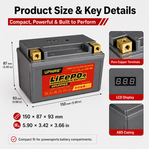 Yauneidak 12.8V LiFePO4 Baterai Starter Sepeda Motor 3Ah-30Ah CCA Tinggi BMS Pengganti Aki Timbal Asam LFP7L-BS untuk Honda Yamaha Suzuki - Product Image 3
