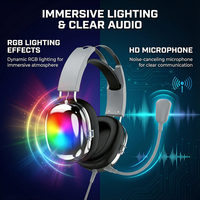 Casque de jeu pour ordinateur de bureau, ordinateur portable, sur l'oreille, son surround stéréo professionnel avec microphone