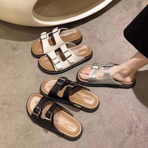 Sandali da <span class=keywords><strong>donna</strong></span> con plateau e doppia fibbia, regolabili, a punta aperta, estivi, adatti per viaggi all'aperto, spiaggia, <span class=keywords><strong>antiscivolo</strong></span>, casual - Product Image 4