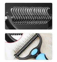 Brosse de toilettage double face grande taille pour animaux de compagnie, peigne ergonomique pour démêler les poils de chiens et de chats