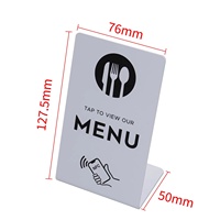 Prêt à expédier : Support de table en acrylique NFC pour avis Google et menu, avec fonction Tap NFC pour restaurants