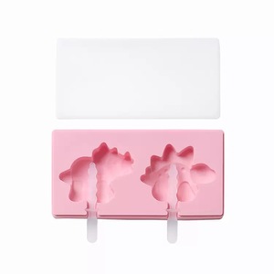 Cetakan es krim silikon dinosaurus bebas BPA anak-anak cetakan es loli silikon cetakan dengan tutup kartun pembuat es krim silikon - Product Image 5
