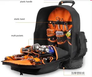 Tool Bag Backpack Durable Hard Base Tool Kit Bag Tool Backpack Custom Heavy Duty Electricians Tool Bag Backpack