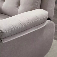 Canapé inclinable classique en tissu gris rembourré pour salon, fauteuil inclinable électrique en gros