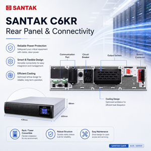 SANTAK Série Château C6KR UPS 6KVA/5400W Alimentation sans interruption en ligne montée en rack - Product Image 5