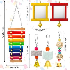 Factory-Spot sostenible ecológico loro gallina juguete pollo Molar piedra espejo xilófono para pájaro perro entrenamiento alivia roer - Product Image 2