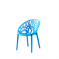 Chaises de jardin en plastique blanc, branches d'arbre, nid d'oiseau, chaises latérales, 4 pieds, empilables, dossier en maille, chaises de restaurant, chaises de patio