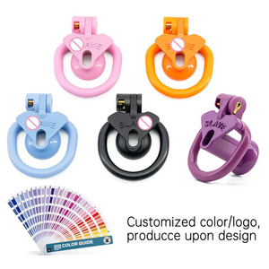 Новый дизайн, розовый пластиковый мужской замок целомудрия, отрицательный рабский член, клетка, кольцо для пениса для мужчин - Product Image 2