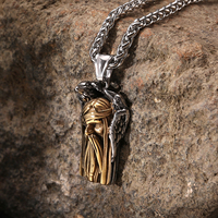 Collier Pendentif Odin en Acier Inoxydable pour Hommes, Bijoux Viking Nordiques, Mythologie Nordique, Prêt à Expédier