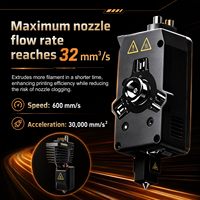 Pièce de rechange pour ensemble de buse Flashforge Creator 5/5 Pro 0,4 mm - Hotend résistant à l'usure 320C avec chaussette en silicone et essuie-glace