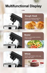 <span class=keywords><strong>Robot</strong></span> pâtissier de cuisine 4L 1500W, mélangeur planétaire manuel entièrement métallique avec certificat GS, boîtier en plastique, batteur sur socle pour gâteaux - Product Image 2