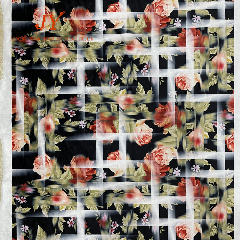 Hot Selling Digital Print Fabric Fabric For Dresses 100% Polyester Velvet Printed A0581 MOQ One Meter Flower Pattern