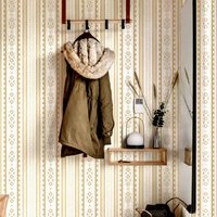 Rouleau de papier peint vinyle à rayures verticales, revêtement mural texturé pour la décoration de la maison