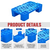 Palette Euro en plastique HDPE, résistante à l'humidité, pour chariot élévateur, tapis de sol d'entrepôt, empilable, étagère logistique