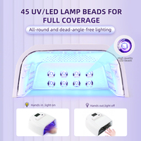 Lampe à ongles sans fil Misbeauty Rose Gold 128W Hybride Pro Cure Gel 2 en 1 Mini lampe à embouts Utilisation en salon Professionnelle