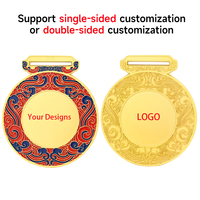 Vente en gros, Design bon marché, médailles d'or vierges, médaille vierge avec ruban de couleur, médailles de récompense, cadeau de prix personnalisé