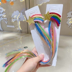 Moda Glitter dolce <span class=keywords><strong>bambina</strong></span> trecce estensioni dei <span class=keywords><strong>capelli</strong></span> Tinsel Clips In estensione dei <span class=keywords><strong>capelli</strong></span> con clip per bambini - Product Image 3
