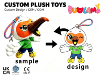 Porte-clés en peluche oiseau de dessin animé, jouet en peluche doux avec rembourrage en coton PP pour décoration de sac, personnalisable OEM/ODM, unisexe, pour fêtes