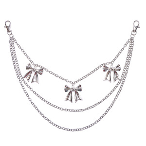 จี้โลหะหลายชั้นรูปโบว์ สายคล้องกางเกง โลหะผสมสังกะสี สำหรับทุกเพศ สไตล์ลำลอง สายคาดเอว ฮิปฮอป ทันสมัย สไตล์ยุโรปอเมริกัน - Product Image 5