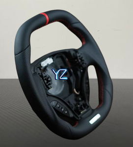 Volant en cuir pleine fleur YZ personnalisé avec bande rouge supérieure et inférieure pour Aston 2019-2023 MY83-3600-AC, amélioration de l'intérieur de la voiture - Product Image 2
