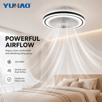 Ventilateur de plafond LED silencieux avec moteur BLDC, variateur d'intensité, télécommande, 20 pouces, pour chambre à coucher et chambre d'enfant