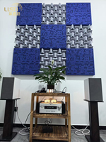 Panneau acoustique mural en feutre de polyester composite à double effet absorbant et améliorant le son, diffuseur pour cinéma et studio
