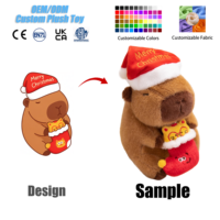 Peluche Capybara de Noël Personnalisée, Jouet Doux à Câliner, Animal en Peluche Kawaii, Poupée sur Mesure, Décoration de Chambre d'Enfant, Cadeau, Vente en Gros