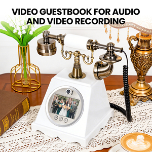 Livre d'or audio-vidéo pour fêtes et remises de diplômes, Enregistreur vocal vintage personnalisé pour anniversaires, célébrations et événements - Product Image 4