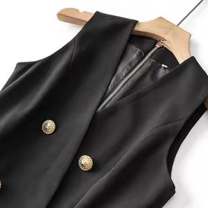 Vestido de Color Sólido de Diseño Nuevo 2025, Ropa Elegante para Oficina, Vestido Plisado para Mujer - Product Image 4