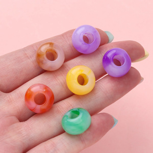 Acrylic Transparent Stained <b>Large</b> Hole Round <b>Beads</b> Loose For Bracelet Making DIY Jewelry Accessories Material - Product Image 4