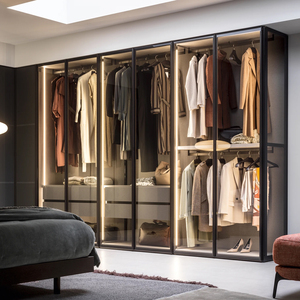 Wardrobe Bedroom Furniture New Design Glass Wardrobe with Dressing Stable Vanity Wooden <strong>Cheap</strong> <strong>Cupboard</strong> - Product Image 4